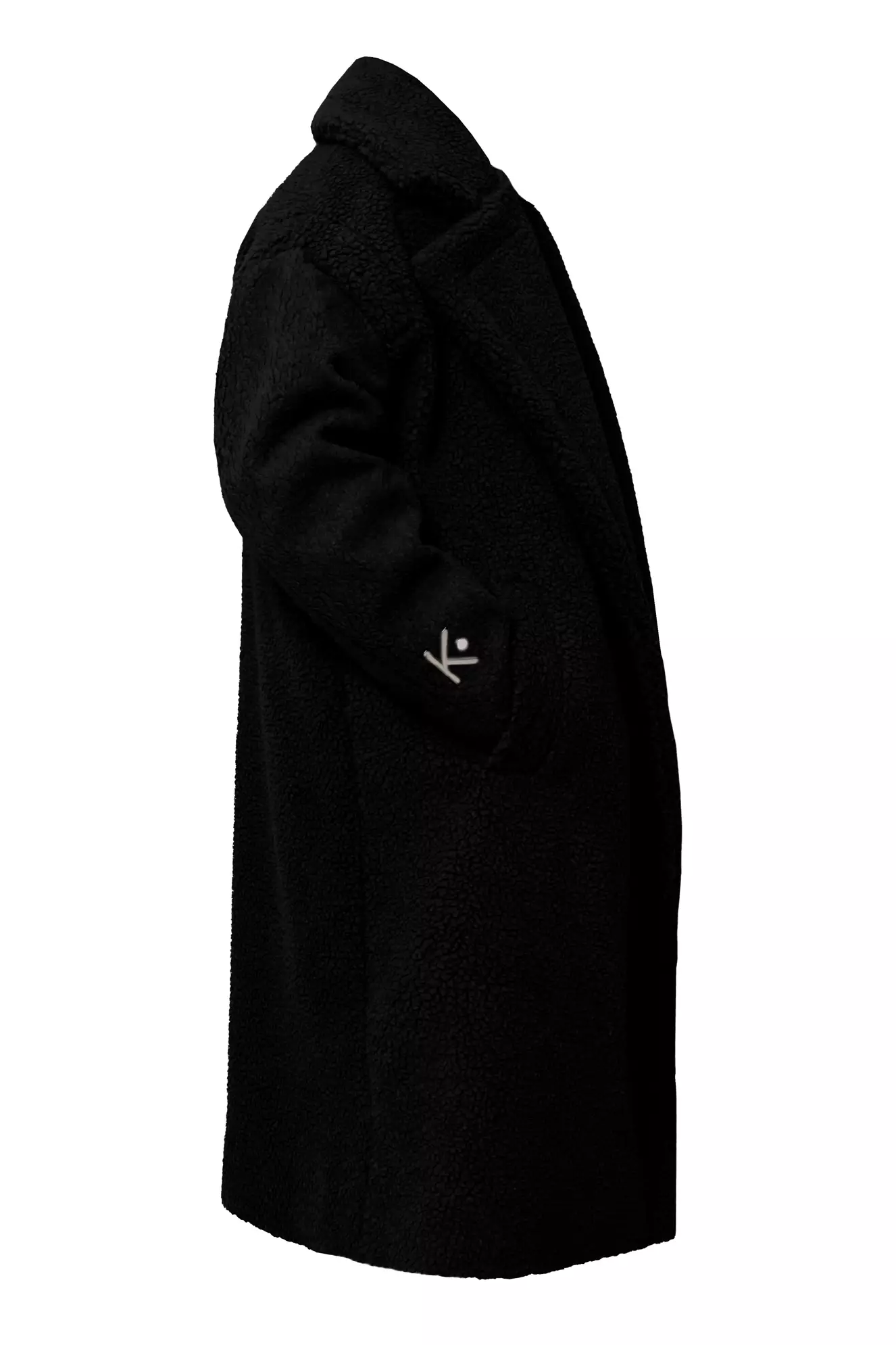 Black teddy bear long sleeve maxi coat